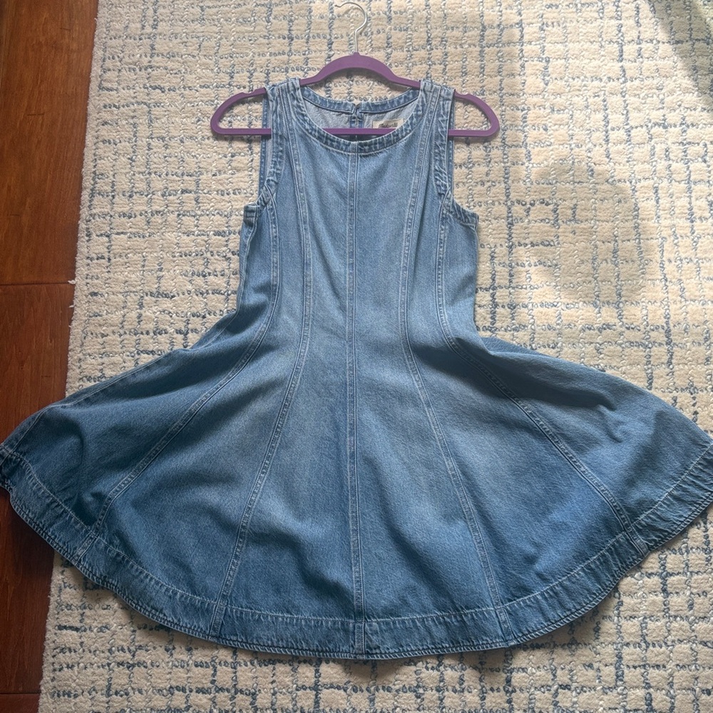 Madewell Indigo Denim Flare Mini Dress
